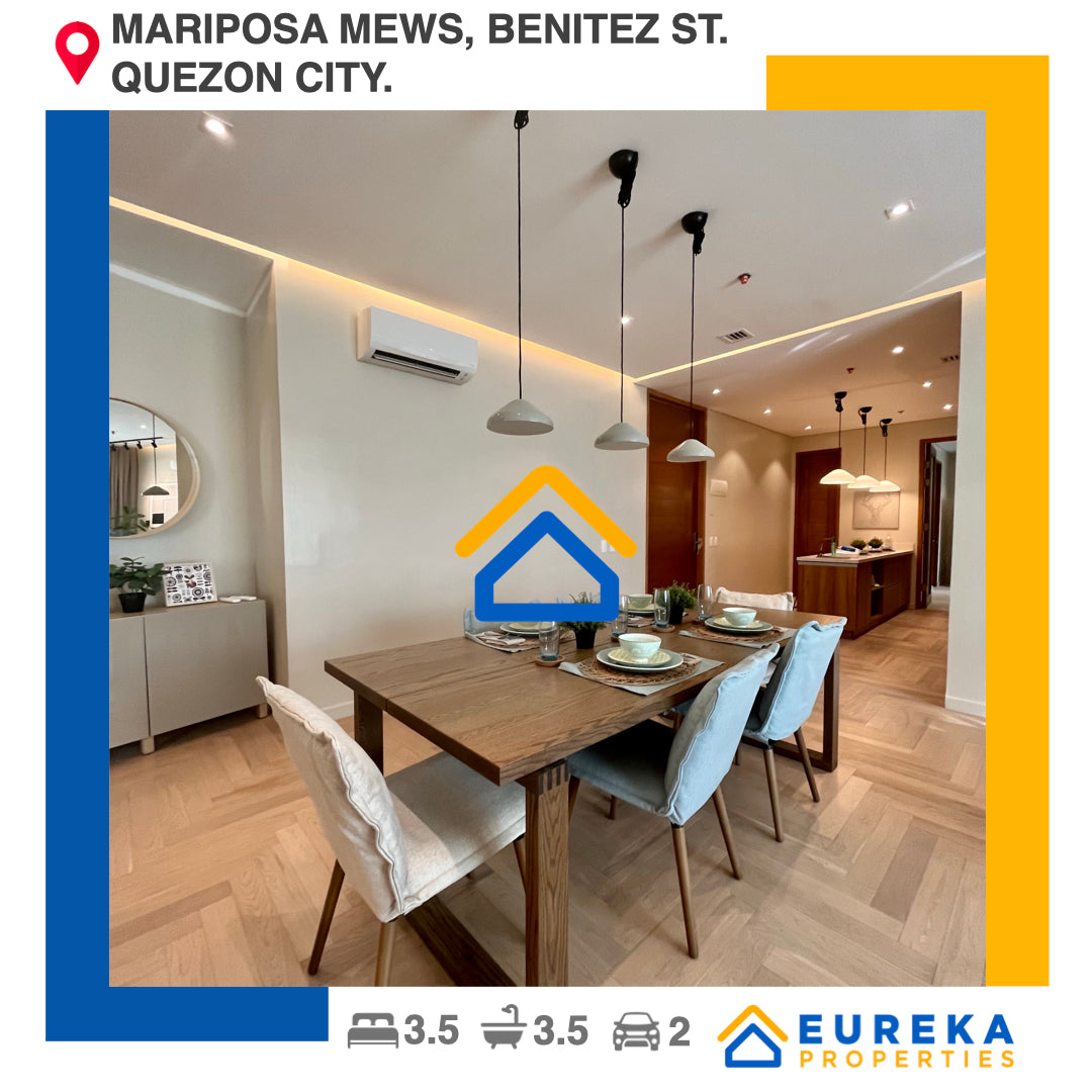 Leed-certified pre-selling 166 sqm 3BR units with 2 parking slots at Mariposa Mews, Benitez Q.C.