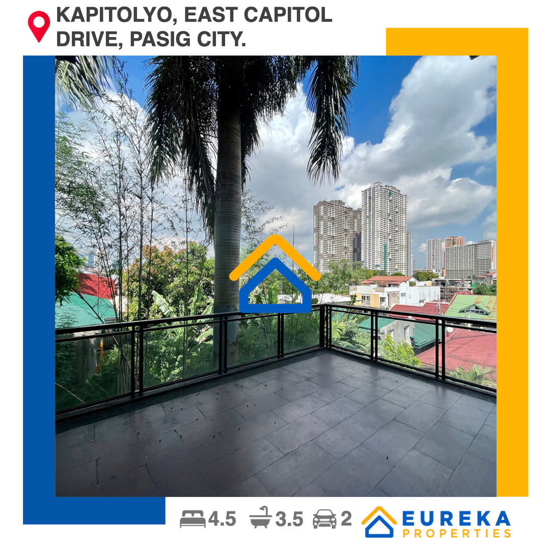 4 storey townhouse with 2 car garage at east capitol drive, kapitolyo, pasig  city.