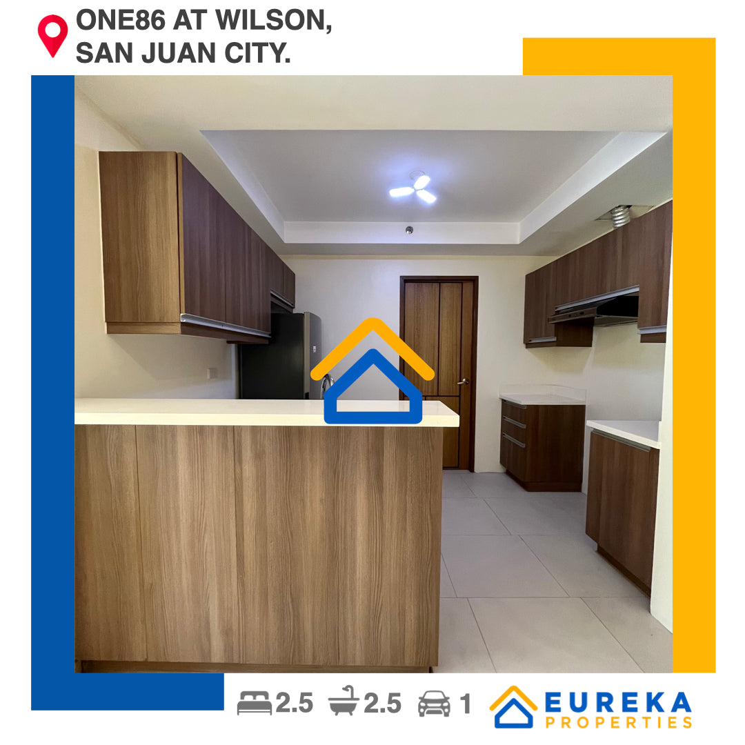 Semi-furnished 101 sqm 2BR unit with maids room and parking at One86 Wilson at San Juan City.