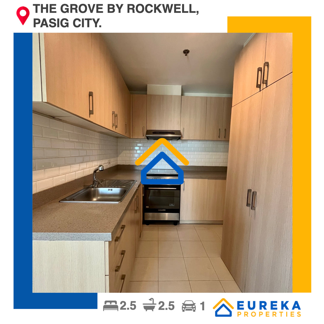 Bare 90 sqm 2BR (former 3BR) at the Grove by Rockwell with parking , Pasig City.