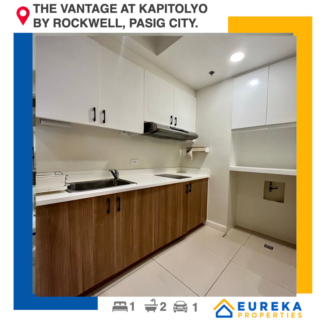 Fully furnished and interior designed 58 sqm 2BR with parking at Vantage Kapitolyo by Rockwell.