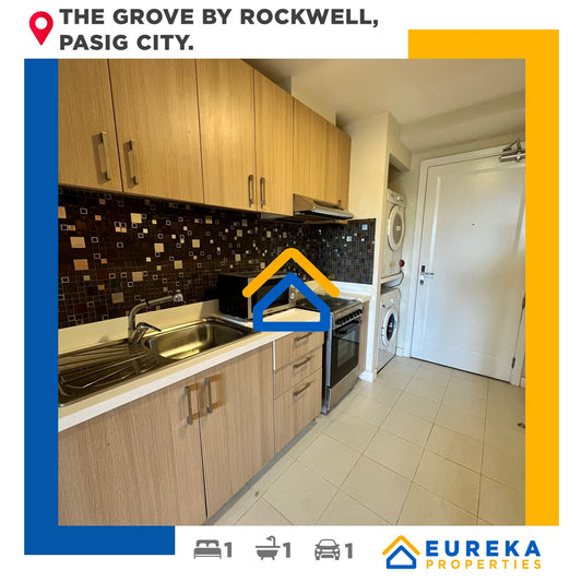 Furnished 43 sqm 1BR with parking at the Grove by Rockwell, Pasig City.