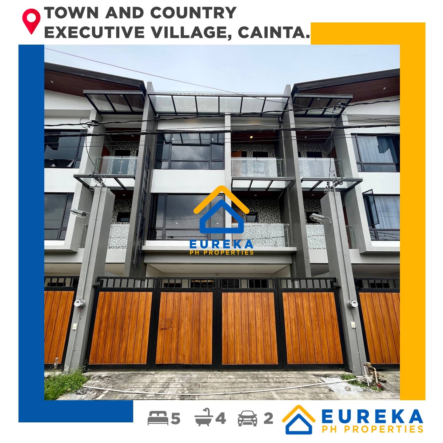 Brand new 3 storey modern townhouse in Town and Country Executive Village, Cainta Rizal.