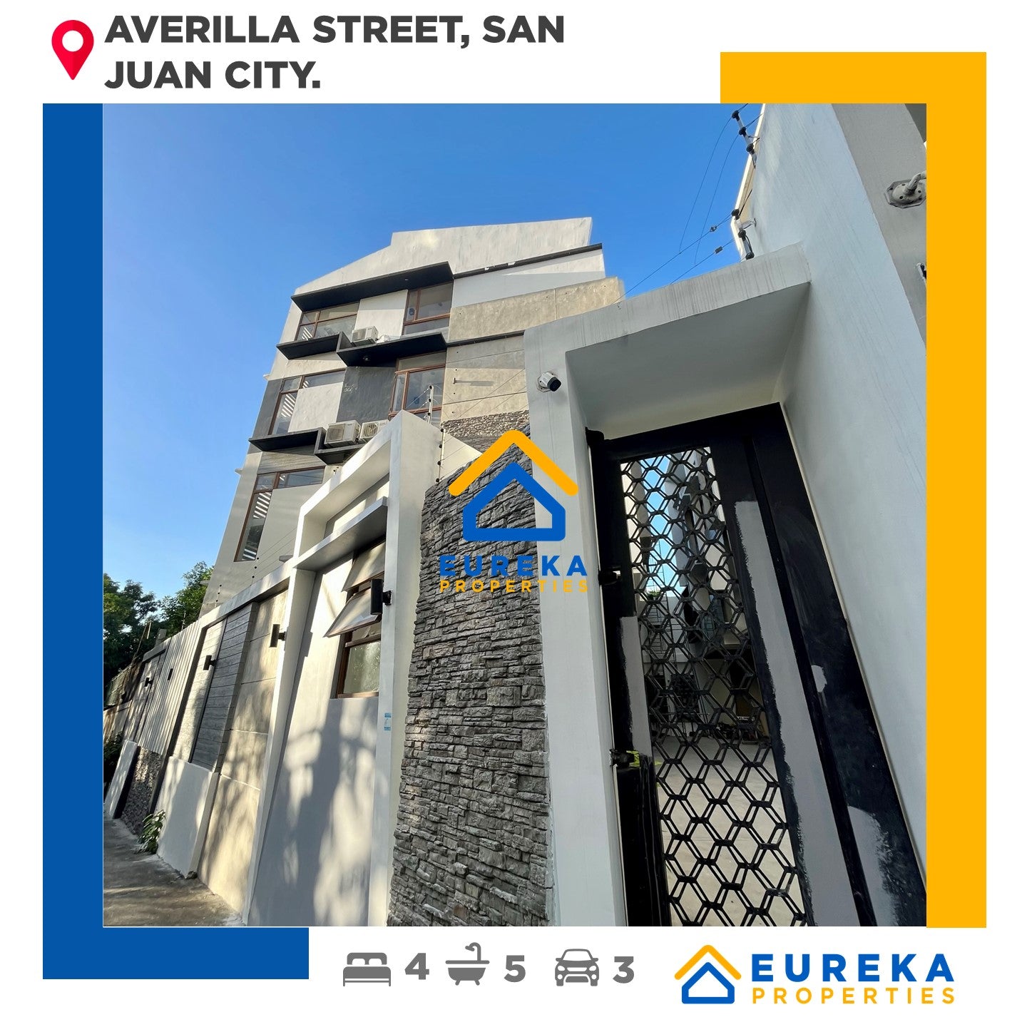 Premium 4 Storey Smart Townhouse in Averilla St.,  San Juan City.