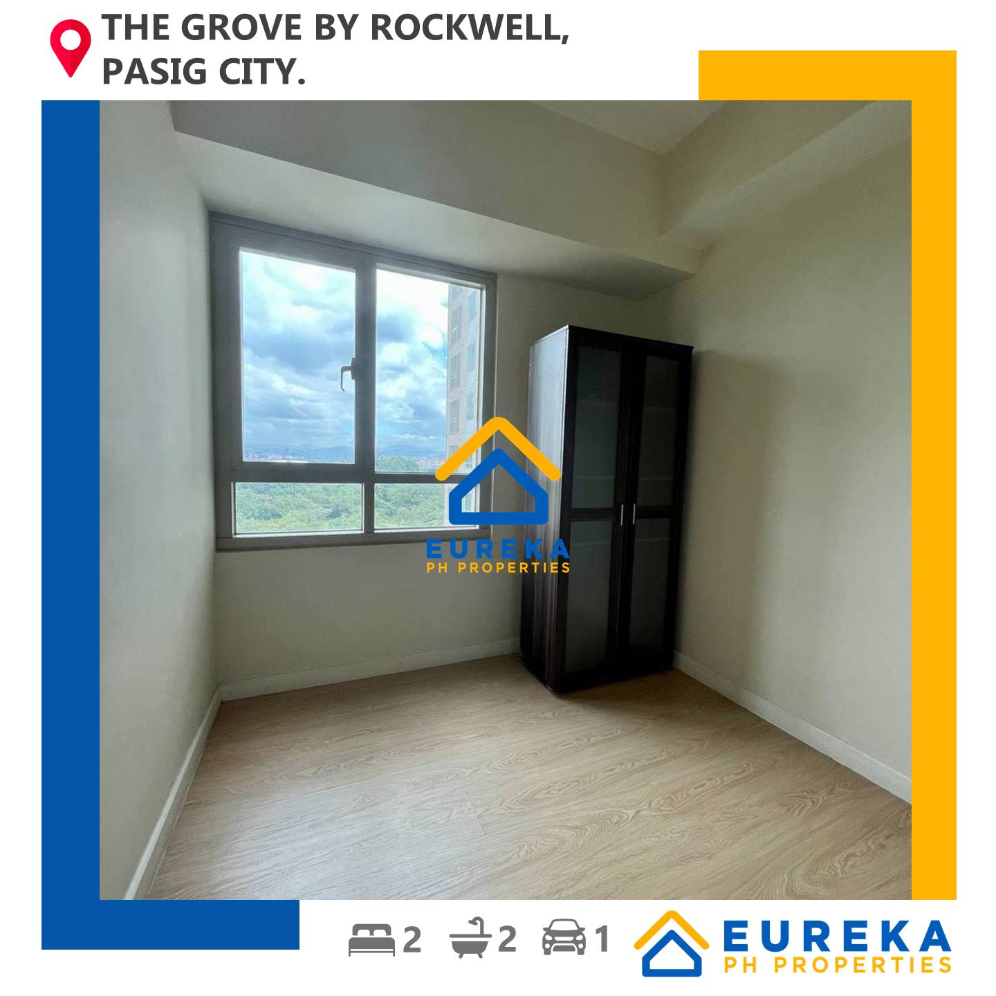 Brand New 2BR 62 sqm w/parking at Grove by Rockwell Pasig