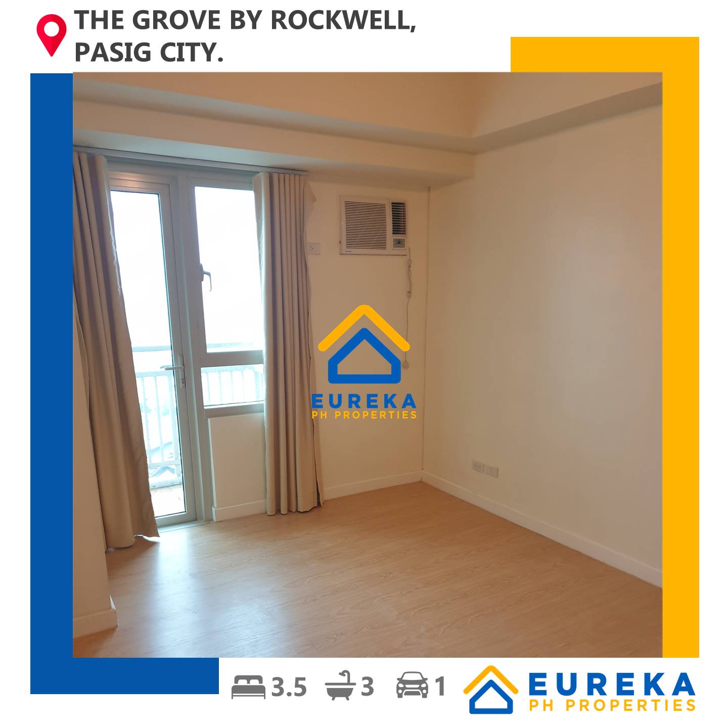 3BR 102 sqm w/parking at Grove by Rockwell Pasig Tower F