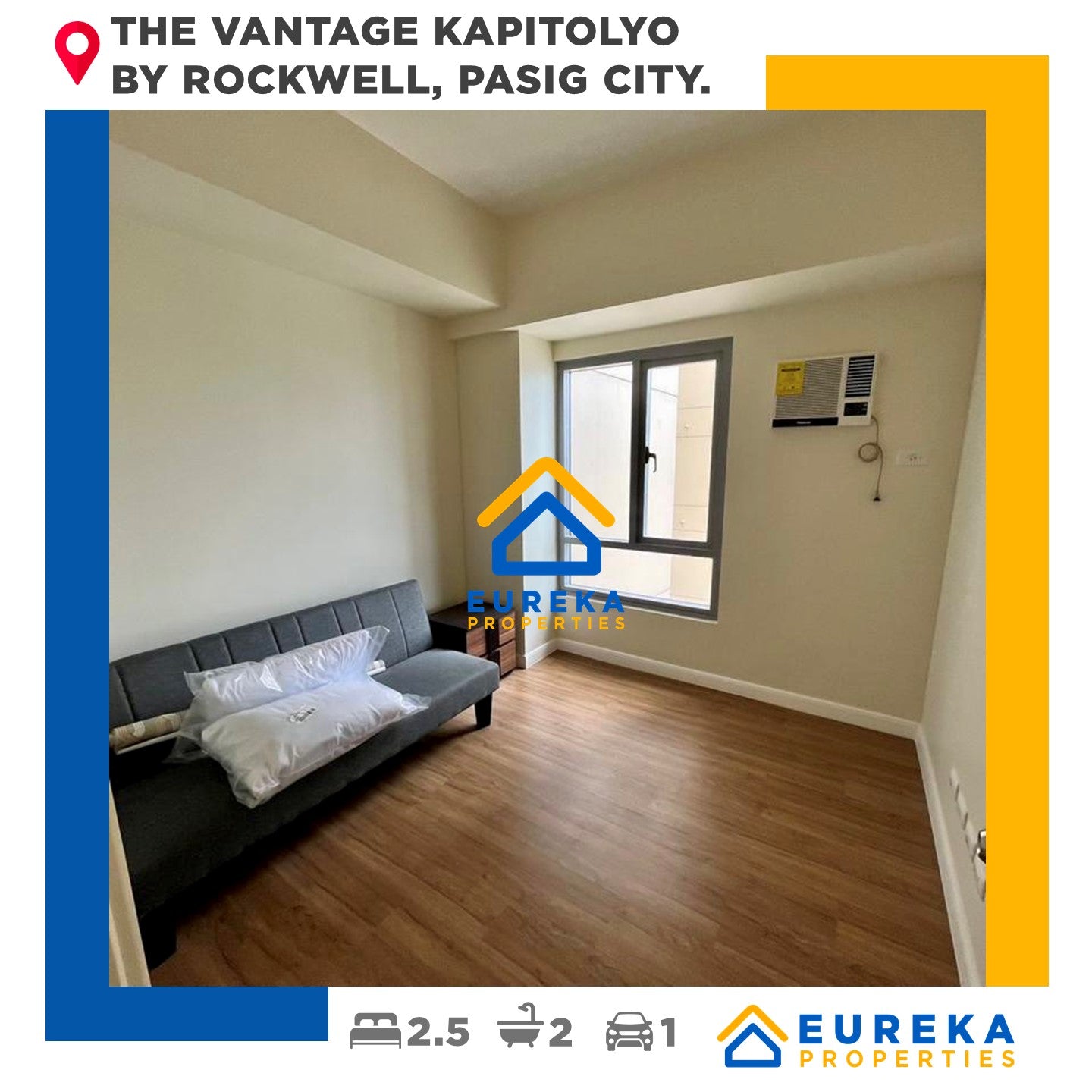 Fully furnished and designed 2BR 72 sqm corner unit at Vantage Kapitolyo by Rockwell.