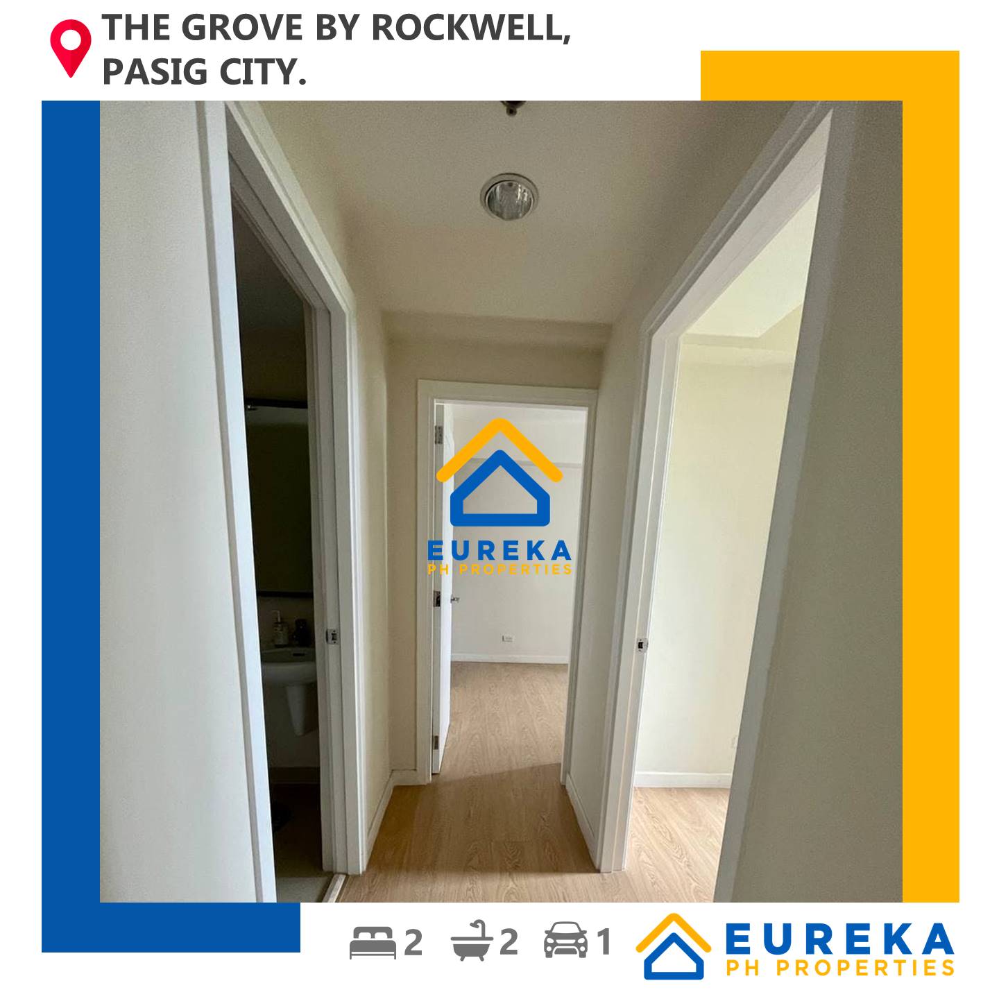 Brand New 2BR 62 sqm w/parking at Grove by Rockwell Pasig