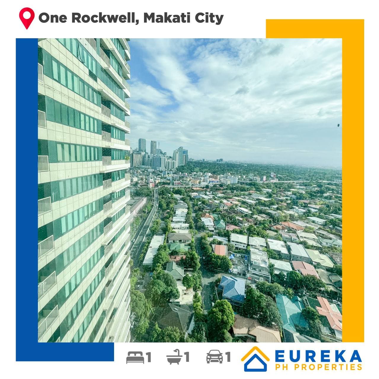 1BR 68 sqm unit at One Rockwell East Tower, Makati City.
