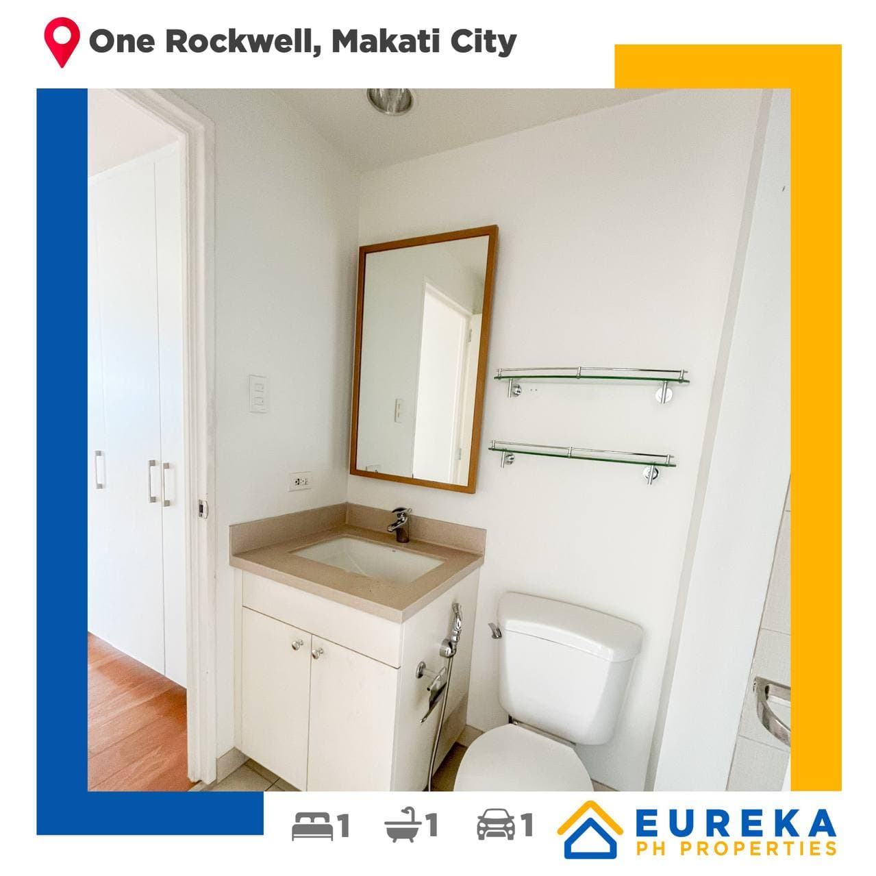 1BR 68 sqm unit at One Rockwell East Tower, Makati City.